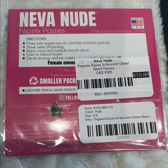 Neva Nude Glitter Heart Pasties & red glitter heart pasties dolls kill  w tags - Picture 2 of 7